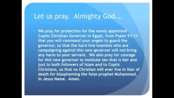 The Evening Prayer - 30 Apr 11 - Egypt Islamists Defiant Over Christian Governor  