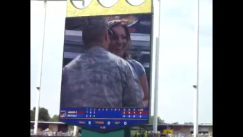 Soldier's Surprise Proposal at Baseball Game 