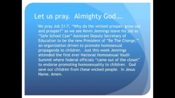 The Evening Prayer - 16 June 11 -Homosexual Child Recruiter Kevin Jennings Leaves White House‬  ‪  