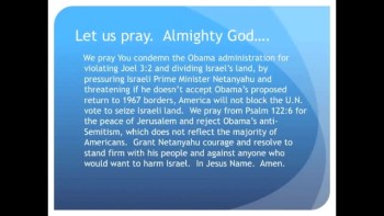 The Evening Prayer - 22 June 11 - Obama Gives Israel 30-days to Forfeit Land, or else   
