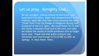 The Evening Prayer - 28 June 11 - NBC Censors “Under God” From Pledge of Allegiance  
