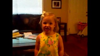 my 3 yr. old granddaugter praising God!
