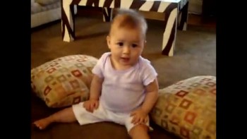 Mayah movin her head with the beat!<br />She got some good dance moves..