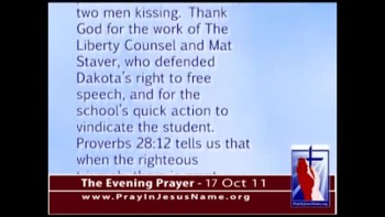 The Evening Prayer - 17 Oct 11 - Texas School Vindicates Student Who Said Homosexuality Is Wrong 