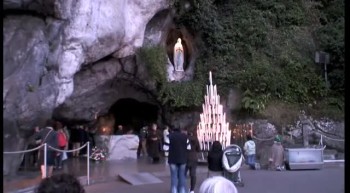 Massabielle, the holy city of Lourdes grotto 