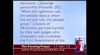 The Evening Prayer - 17 Jan 12 - Judge:  Oklahoma cannot ban Sharia Law  