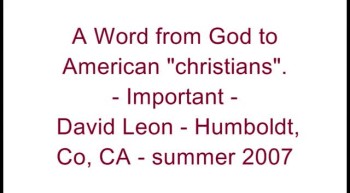 A Word from God to American christians - David Leon 