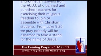 The Evening Prayer - 01 Mar 12 - TN Bill would restore Teachers Rights to join Student-Led Prayers