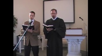 "Waggoner and MacLaren" sing this wonderfully meditative hymn encouraging us to look to Jesus, the Lamb of Calvary, for salvation and all its many blessings. The hymn is found in the Trinity Hymnal (Great Commission Publications, 1961) of the Orthodox Presbyterian Church (www.opc.org).  Mr. Joseph Waggoner and Rev. R. Scott MacLaren sang this hymn during the Sunday Worship Service on March 11, 2012, at First Presbyterian Church in Perkasie, Pennsyvlania (USA; www.firstchurchopc.org). Mrs. Rebekah Waggoner accompanied the hymn on the piano.