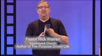 Pastor Rick Warren of Saddleback Church endorses a Playbook(r) of The Lord's Prayer during one of the sermons of his parenting series.