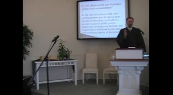Is it appropriate for the Christian who is taught to "love your neighbor" and to "turn the other cheek" to support the use of capital punishment? Watch as Pastor MacLaren leads a meditation on the Larger Catechism Question #136 regarding the 6th commandment prohibiting murder. This was given during the Sunday Worship Service of First Presbyterian Church in Perkasie, Pennsylvania (www.firstchurchopc.org) on April 15, 2012. The Rev. R. Scott MacLaren is the pastor.