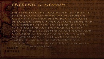 Old Testament: Kenyon’s Observation