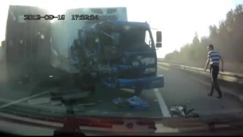 Unbelievable!  Driver Spared by God - Walks Away From Head-On Collision 