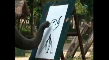 Elephant PAINTS Self-Portrait - UNBELIEVABLE! 