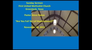 FUMC Sermon - 11/18/2012 