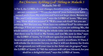 Tithing In The Old Testament