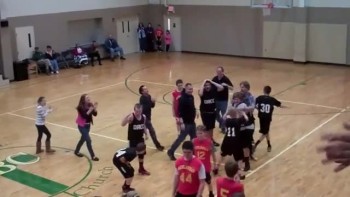 Kid From Church Basketball Team Makes AMAZING Buzzer Shot! 