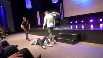 Pastor has painful damaged neck healed at a John Mellor healing meeting.<br />www.johnmellor.org