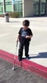 Blind 4 Year-Old Bravely Walks With Cane for First Time - Inspiring! 