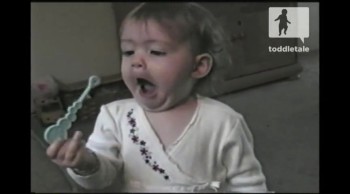 Baby Tries to Blow Bubbles - REALLY CUTE! 