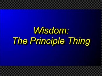 Randy Winemiller 'Wisdom: The Principle Thing' 