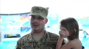 Army Dad Surprises Daughter at SeaWorld! 