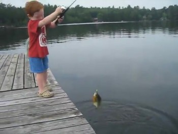Adorable Little Boy Catches a Fish in RECORD Time! 