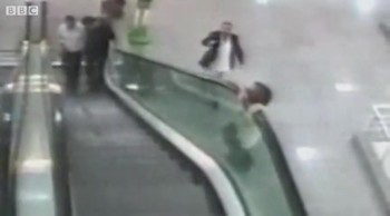 Hero Catches Toddler Falling From the Top of an Escalator - An Angel! 