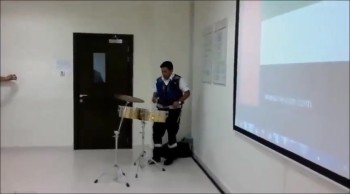 Drum solo by an Indian drummer. 