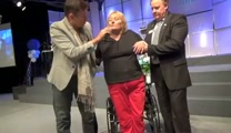 Cerebellum brain injury miracle healing and lady walks out of wheelchair. John Mellor Australian Healing Evangelist. <br />https://www.johnmellor.org These miracles & healings happen because of the reality of Jesus Christ. The Bible says that Jesus is the Son of God and that the only way to eternal life is to believe in Jesus and accept Him into your life. Jesus came to earth as a man to buy back what was lost when Adam & Eve disobeyed God and fell from paradise in the Garden of Eden to Earth, and sin entered the world. Jesus' sacrifice on the cross broke the power of sin. Whoever believes in Jesus and repents of their sin will be forgiven and have eternal life:<br />Jesus answered, "I am the way and the truth and the life. No one comes to the Father except through me." John 14:6