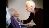 Gladys has been stricken with the awful disease of Dementia, which has left her nonvocal and unresponsive for years.  That is until her guardian angel started working with her. Showing her love and attention, Naomi was able to move Gladys so deeply by singing Gospel songs to her, that she came out of her Dementia briefly.  It's an absolutely amazing thing to witness!