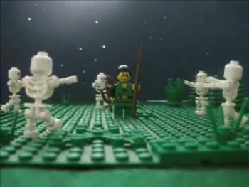 Medieval Lego Guy Versus Skeletons 