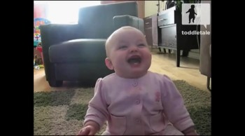 Baby Girl Laughs Hysterically at Dog Eating Popcorn 