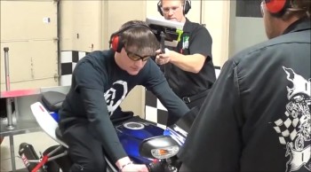 Blind Student riding motorcycle  