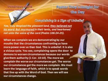 Complaining is a Sign of Unbelief