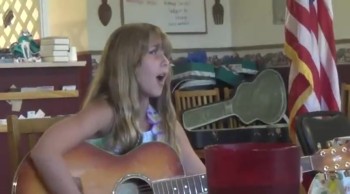 10 year Old Girl Plays Guitar for 1st Time  
