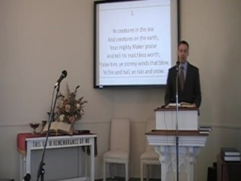 Join the congregation of First Presbyterian Church of Perkasie Pennsylvania as we sing the great hymns of the Christian faith from the original Trinity Hymnal of the Orthodox Presbyterian Church. Joseph Waggoner leads the congregation in this hymn on June 15, 2014, with accompaniment by Rebekah Waggoner (Piano), Heidi Wolfskill (French Horn) and Pastor MacLaren (Trombone).  First Church is a member of the Orthodox Presbyterian Church.  The Rev. R. Scott MacLaren is the pastor.