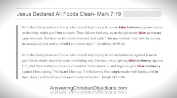 Jesus Declared All Foods Clean- Mark 7:19 