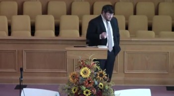 Pastor Andrew Knick delivers the sermon at Southside Baptist Church in Troy, Alabama.