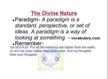 Lesson 1 of 11 on defining the divine nature of God, His Son, and made available to the believer.