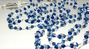 Blue and Clear Crystallized by Swarovski Crystal Beads Rosary 