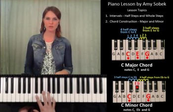 Playing Major and Minor Chords on a Piano by Amy Sobek 