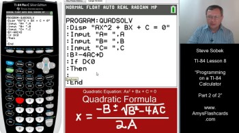 Programming with the TI-84 Calculator - Part 2  