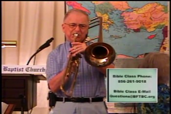 “Praise Him Praise Him” – David Warren  – BFTBC<br />				<br />On Thursday, May 28, 2015, David Warren played “Praise Him Praise Him” on the trombone at the midweek service of the Bible For Today Baptist Church of Collingswood, New Jersey.<br /><br />All midweek services are streamed live Thursdays at 8:00 pm ET at  https://biblefortoday.org/flow_player.htm<br />				<br />Pastor D. A. Waite<br />Bible For Today Baptist Church<br />900 Park Avenue<br />Collingswood, NJ 08108<br />				<br />www.BibleForToday.org<br />856-854-4747<br /><br />Praise Him! Praise Him! Jesus, our blessèd Redeemer!<br />Sing, O Earth, His wonderful love proclaim!<br />Hail Him! hail Him! highest archangels in glory;<br />Strength and honor give to His holy Name!<br />Like a shepherd, Jesus will guard His children,<br />In His arms He carries them all day long:<br /><br />Refrain<br /><br />Praise Him! Praise Him!<br />Tell of His excellent greatness.<br />Praise Him! Praise Him!<br />Ever in joyful song!<br /><br />Praise Him! Praise Him! Jesus, our blessèd Redeemer!<br />For our sins He suffered, and bled, and died.<br />He our Rock, our hope of eternal salvation,<br />Hail Him! hail Him! Jesus the Crucified.<br />Sound His praises! Jesus who bore our sorrows,<br />Love unbounded, wonderful, deep and strong.<br /><br />Refrain<br /><br />Praise Him! Praise Him! Jesus, our blessèd Redeemer!<br />Heav’nly portals loud with hosannas ring!<br />Jesus, Savior, reigneth forever and ever.<br />Crown Him! Crown Him! Prophet, and Priest, and King!<br />Christ is coming! over the world victorious,<br />Pow’r and glory unto the Lord belong.<br /><br />Refrain<br /><br />		<br />Acts, BFTBC, D. A. Waite, Collingswood, Bible For Today