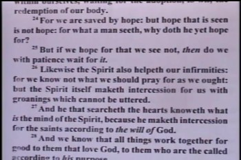 "Christ’s Permanent Love" – Pastor D. A. Waite – Romans 8:20-39 –  BFTBC<br />				<br />On Sunday, June 14, 2015,  Pastor D. A. Waite preached a sermon entitled: "Christ’s Permanent Love"  from the texts of Romans 8:20-39  at Bible For Today Baptist Church of Collingswood, New Jersey.<br /><br />The BFTBC streams its services live each Sunday morning at 10:00 am ET over https://biblefortoday.org/flow_player.htm<br />				<br />Pastor D. A. Waite<br />Bible For Today Baptist Church<br />900 Park Avenue<br />Collingswood, NJ 08108<br />				<br />www.BibleForToday.org<br />856-854-4747			<br />	<br /><br />Romans 8:20-39 <br /><br />20 For the creature was made subject to vanity, not willingly, but by reason of him who hath subjected the same in hope,  21 Because the creature itself also shall be delivered from the bondage of corruption into the glorious liberty of the children of God.  22 For we know that the whole creation groaneth and travaileth in pain together until now.  23 And not only they, but ourselves also, which have the firstfruits of the Spirit, even we ourselves groan within ourselves, waiting for the adoption, to wit, the redemption of our body.  24 For we are saved by hope: but hope that is seen is not hope: for what a man seeth, why doth he yet hope for?  25 But if we hope for that we see not, then do we with patience wait for it.  26 Likewise the Spirit also helpeth our infirmities: for we know not what we should pray for as we ought: but the Spirit itself maketh intercession for us with groanings which cannot be uttered.  