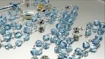 Crystallized by Swarovski Light Blue Crystal Beads Rosary 