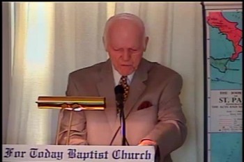 I Will Return   –  Acts 18:9-21  - BFTBC Midweek Service  – Pastor D. A. Waite<br />						<br />On Thursday October 8, 2015,  Pastor D. A. Waite discussed Acts 18:9-21 at the midweek service of the Bible For Today Baptist Church of Collingswood, New Jersey.<br />	<br />All midweek services are streamed live Thursdays at 8:00 pm ET at  https://biblefortoday.org/flow_player.htm<br />								<br />Pastor D. A. Waite<br />Bible For Today Baptist Church<br />900 Park Avenue<br />Collingswood, NJ 08108		<br />					<br />www.BibleForToday.org<br />856-854-4747<br />	<br />Acts 18:9-21 <br /><br />9 Then spake the Lord to Paul in the night by a vision, Be not afraid, but speak, and hold not thy peace:  10 For I am with thee, and no man shall set on thee to hurt thee: for I have much people in this city.  11 And he continued there a year and six months, teaching the word of God among them.  12 And when Gallio was the deputy of Achaia, the Jews made insurrection with one accord against Paul, and brought him to the judgment seat,  13 Saying, This fellow persuadeth men to worship God contrary to the law.  14 And when Paul was now about to open his mouth, Gallio said unto the Jews, If it were a matter of wrong or wicked lewdness, O ye Jews, reason would that I should bear with you:  15 But if it be a question of words and names, and of your law, look ye to it; for I will be no judge of such matters.  16 And he drave them from the judgment seat. 