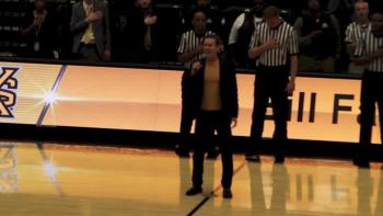 Singing the National Anthem at a KSU basketball game 