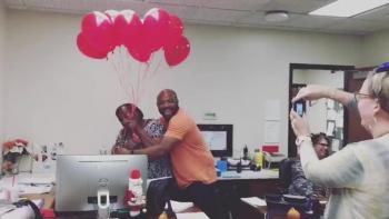 Red Balloons Suprise for School Secretary 