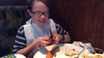 Damian Eats Lobster for 12th Birthday 